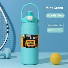 304 Stainless Steel Large Belly Double Drinking Straw Insulated Cup