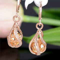European And American New Jewelry Net Red Popular Fashion Zircon Crystal Earrings Pendant Jewelry Women&#039;s High-end Two-piece Set