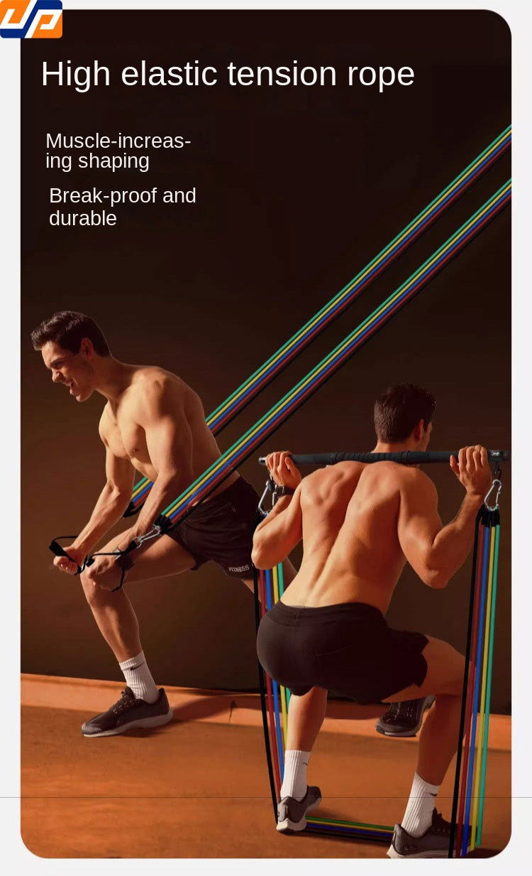 Multi-functional Tension Device Home Sports Fitness Equipment Tension Belt Chest Muscle Training Elastic Belt 11 Piece Tension Rope