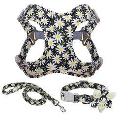 Adjustable Floral Printed Pet Harness Vest Dress