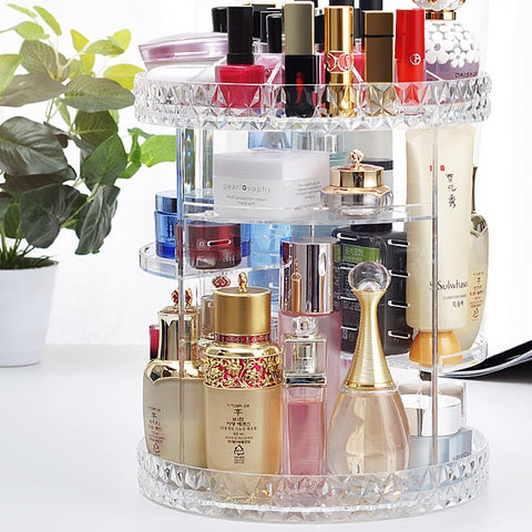 Rotating cosmetic storage box