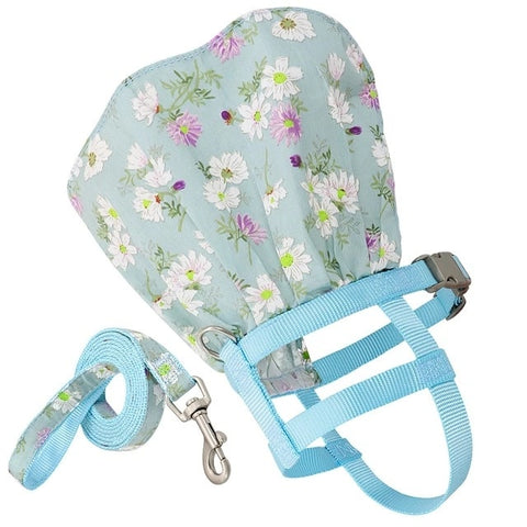 Adjustable Floral Printed Pet Harness Vest Dress