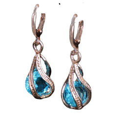 European And American New Jewelry Net Red Popular Fashion Zircon Crystal Earrings Pendant Jewelry Women&#039;s High-end Two-piece Set