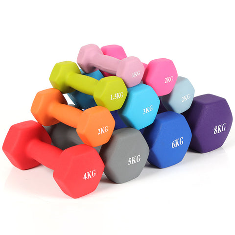 Color Dumbbells Two Pack Women's Jumping Exercise Solid Cast Iron Dumbbells Home Fitness Equipment Dumbbells Immersed In Plastic