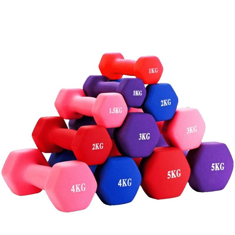 Color Dumbbells Two Pack Women&#039;s Jumping Exercise Solid Cast Iron Dumbbells Home Fitness Equipment Dumbbells Immersed In Plastic