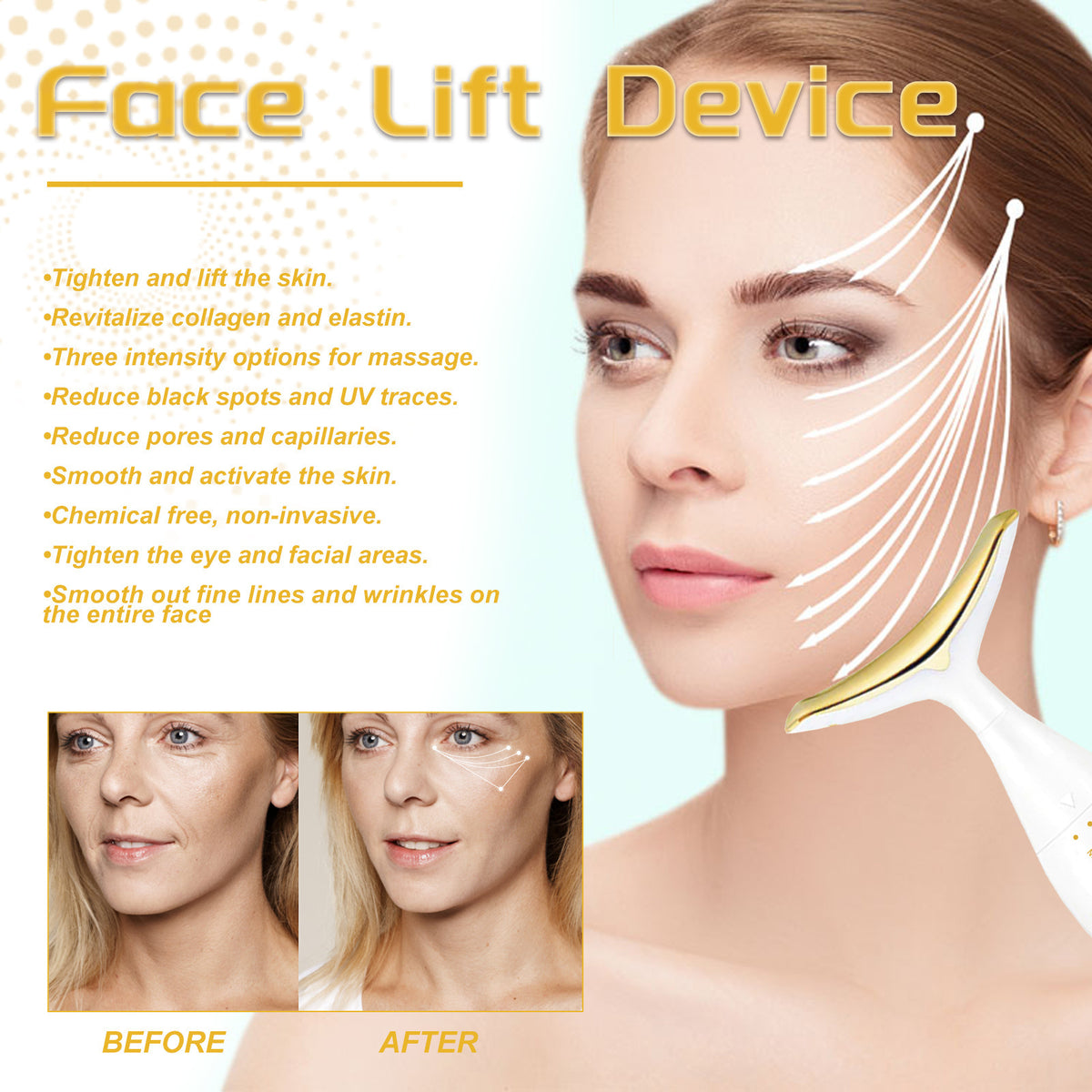 EELHOE Facial Lifting Instrument Firming Skin Fishtail Wrinkles French Lines Anti-wrinkle Anti-aging Lifting Massager
