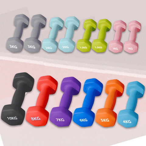 Color Dumbbells Two Pack Women's Jumping Exercise Solid Cast Iron Dumbbells Home Fitness Equipment Dumbbells Immersed In Plastic