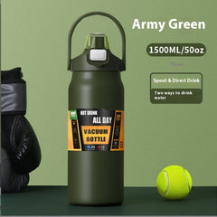304 Stainless Steel Large Belly Double Drinking Straw Insulated Cup